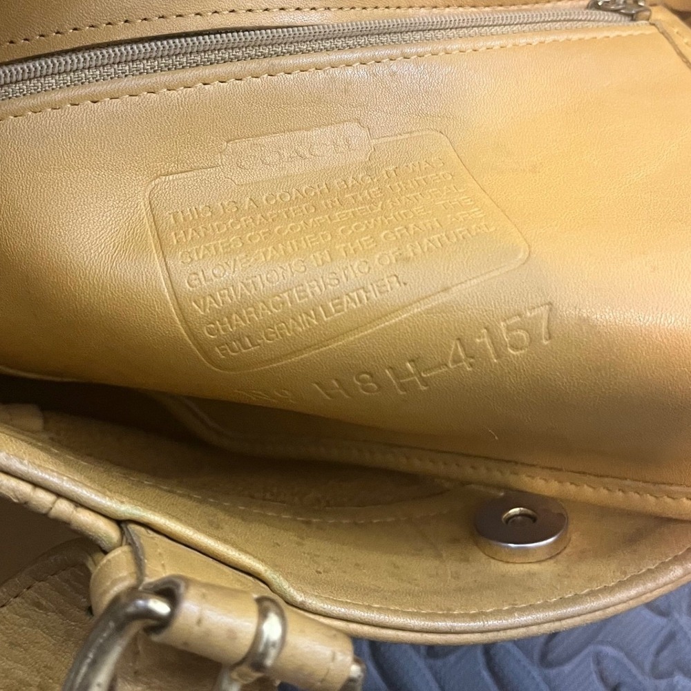 Vintage Coach Waverly Soho Yellow Leather Purse Buckle Shoulder Bag 4157 - Picture 9 of 11